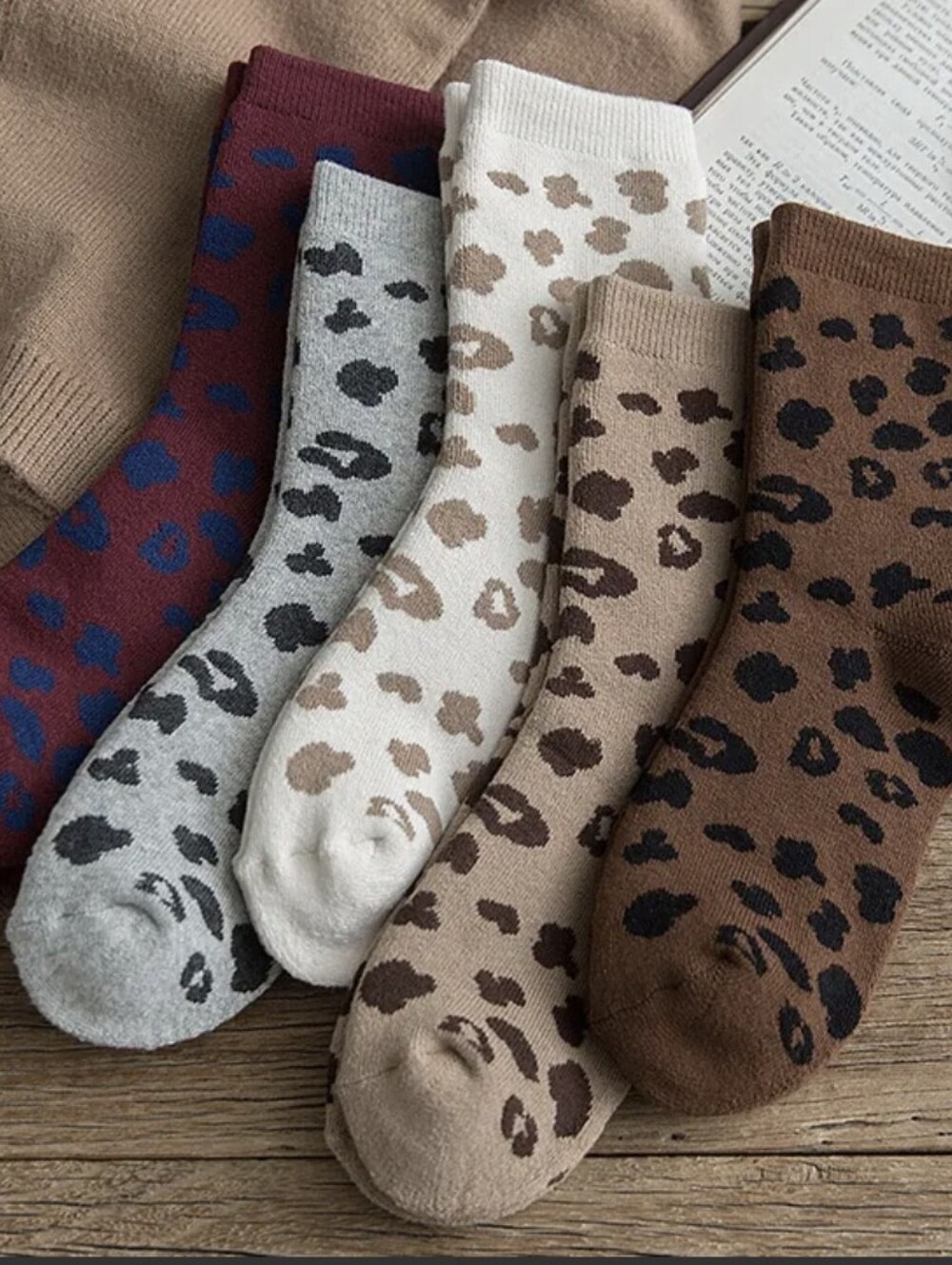 Leopard Print Crew Socks Bundle